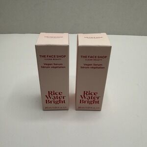 2X The Face Shop Rice Water Bright Vegan Serum 30ml Niacinamide Hyaluronic NEW